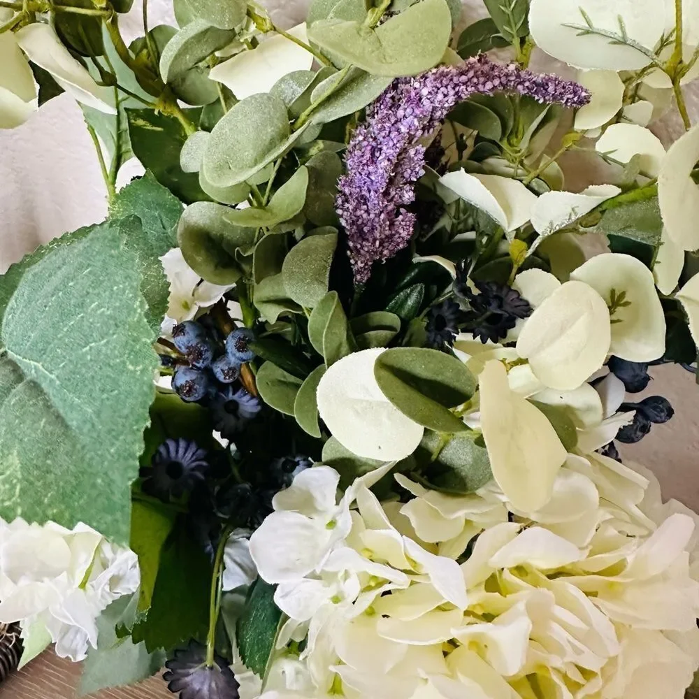 Farmhouse Floral Centerpiece Eucalyptus Lavender Hydrangea Blueberry